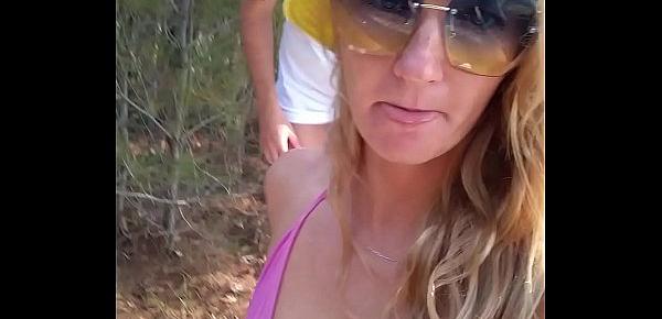  Kinky Selfie - Quick fuck in the forest. Blowjob, Ass Licking, Doggystyle, Cum on face. Outdoor sex